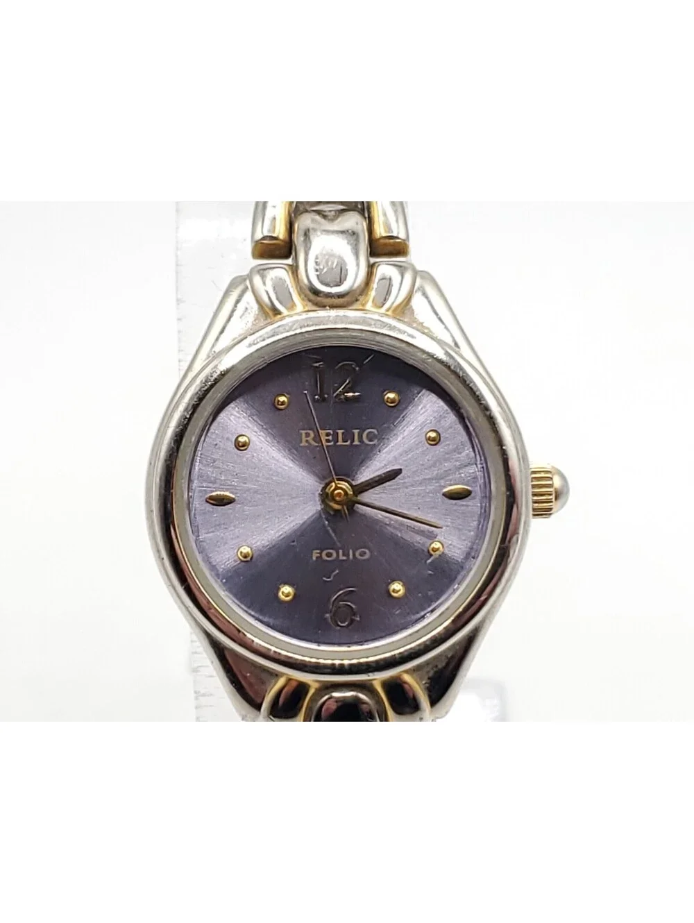 Relic Folio Watch Womens New Battery Blue Dial Silver Tone 18mm